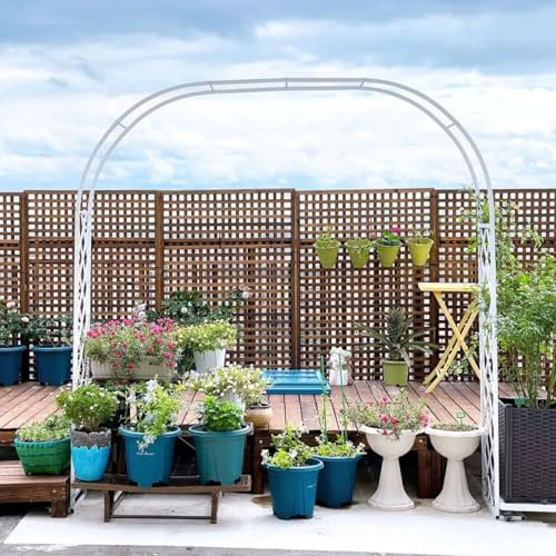 Generico Arco da Giardino Arco per Rose Metallo Arco per Piante Rampicanti,Arco di Nozze Decorazioni Padiglioni per Feste Patio W140-340cm H230/270cm Facilità di Montaggio(W200xH230xD40cm)