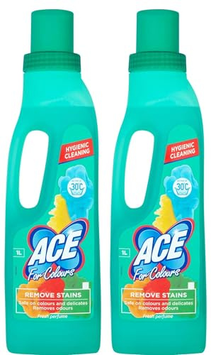ACE Ultra For Colours laundry bleach, 2 x 1L, Hygienic Cleaning, Stain Removal, Fresh Perfume