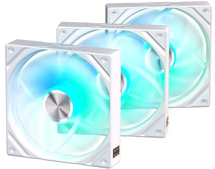 TRYX ROTA SL ARGB 120 Weiß – 120mm RGB PWM Lüfter für PC-Gehäuse und Radiator, 3er-Pack Daisy Chain Gehäuselüfter mit magnetischem Anschlusskabel