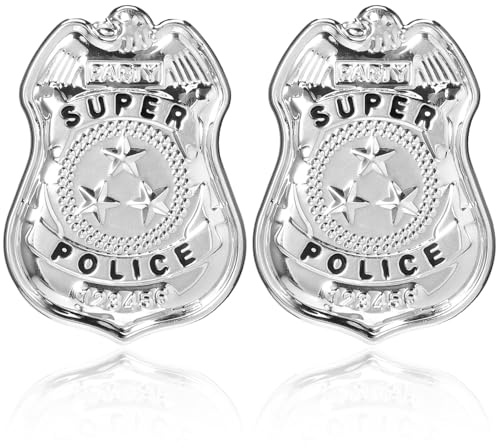 Distintivo Polizia, Distintivo della Polizia, Accessori Poliziotta Donna, Accessorio per Costume da Poliziotto per Halloween, Carnevale, Cosplay, Feste a Tema (A)