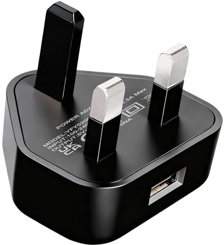 5V 2A usb plug uk Wall Charger Power Supply 5V2A Charging Block 10W USB Charger Block 5 volt 2amp(2000mA) Adapter Plug UK for Small Appliances Such as Small Table Lamps/Kids Electric Toys/Smartwatch