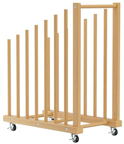 Kunst-Leinwand-Aufbewahrungsregal – Organizer-Ständer aus Holz für Gemälde und Kunstwerke | Platzsparender mehrschichtiger Rahmen mit glatten Kanten für Klassenzimmer, Studio, Zuhause, Vorschule