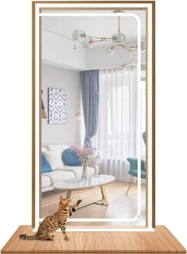 Zanzariera per gatti, Zanzariera for gatti con cerniera, rete rinforzata, bianca, diverse misure(80x210cm)