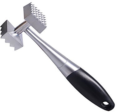 Simpa® Stainless Steel Meat Tenderiser Mallet Hammer 22cm (8.7 inches) Lightweight Design with Ergonomic Handle Dishwasher Safe. Ideal for Chicken, Steak, Beef, and Other Tough cuts of Meat.