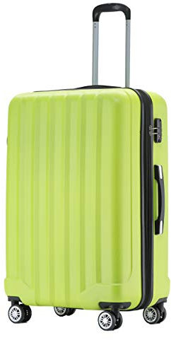BEIBYE TSA-Schloß 2080 Gepäck Zwillingsrollen Reisekoffer Koffer Trolley Hartschale Dehnungsfuge (Green, L)