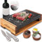 Nutrichef, Raclette, Parrilla de piedra, Roca de lava caliente, Carne, Barbacoa, Cuchillos de acero inoxidable, Grill, Bandeja calentada para servir