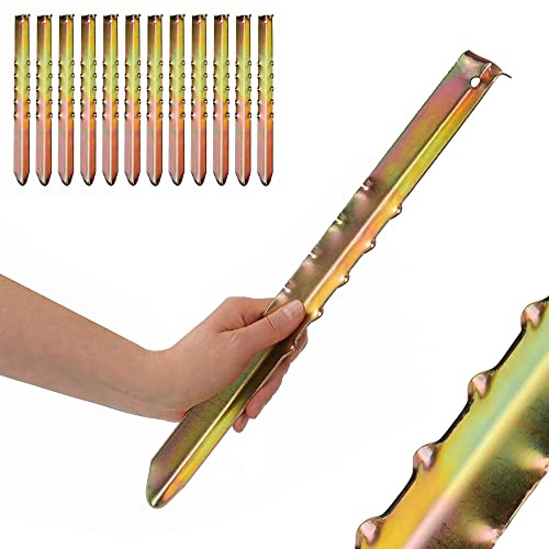 your GEAR Zelthering VX 400 Set, 12 Stück, V-Profil, verzinkter Stahl, ideale Heringe für Zelt, Tarp, Pavillon, geeignet für Sand und lehmige Böden