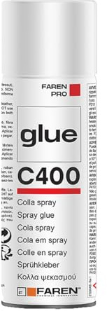 Faren C400 Colla Spray, Adesivo universale forte e resistente ad elevata resa,ideale per incollaggi permanenti, 400 ml (2)