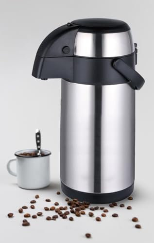 Edelstahl Pumpkanne I Doppelpumpkanne I Getränkespender I Isolierkanne I 2+2 Liter I 5 Liter I 3 Liter I Kaffeekanne I Thermoskanne I Thermoskannen (Einzel 5 Liter)