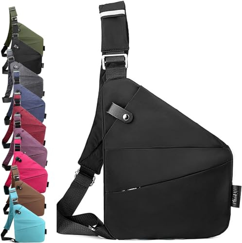 Sacs à bandoulière, Sac de Voyage antivol pour Homme et Femme, Sac de Poitrine en Nylon Multi-Poches, Sacs à Dos étanche pour Cyclisme, randonnée, Léger, Simple et de Grande capacité, Flexible