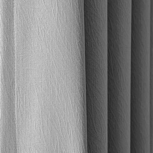 Musihy Vorhänge Wohnzimmer, 132 x 244 cm Graue wärmeisolierte Fenstervorhänge mit Ösen, einfarbig für Fensterbehandlung Wohnzimmer/Küche