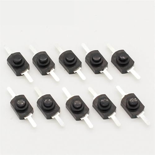 Mini interruttore a pulsante DC 30V 1A nero on off for torcia elettrica 10 pezzi