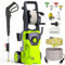 QSMYOYE Hidrolimpiadora de Alta Presion, 2200W 150Bar Presión de Trabajo, Caudal 540L/H con Boquilla Ajustable, Hidrolimpiadora Profesional para Coches, Vallas, Patios | Manguera de 10 m Incluida