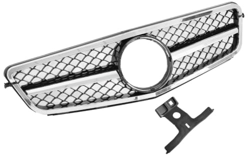 Callume Kühlergrill Kompatibel mit Mercedes C-Klasse W204 S204 C204 Schwarz | Sportliche Frontoptik in Chrom-Ausführung, passgenaue Bauform für einfachen Austausch am Fahrzeug.