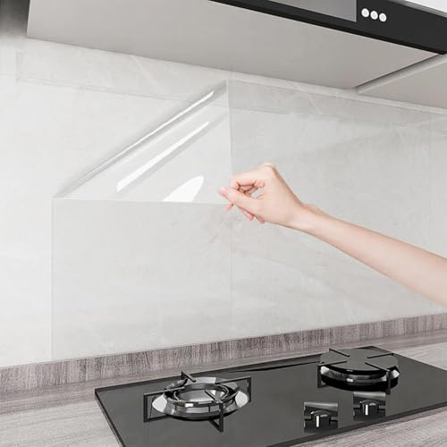 Yunihome Clear Contact Paper, 17.7 * 236 Inches Peel and Stick Waterproof Self Adhesive Vinyl – Oil Proof, Removable No Residue for Kitchen Cabinets, Countertops, Shelves & Book Covers