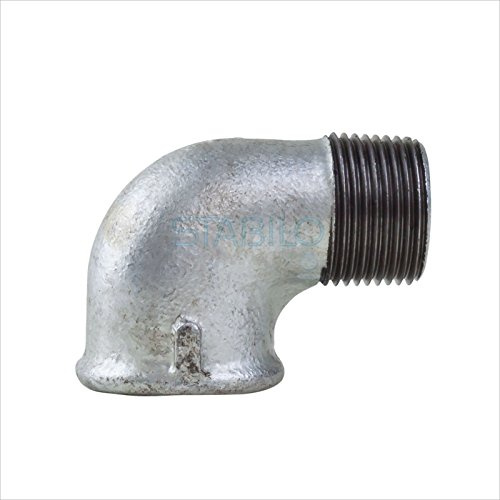 Stabilo-Sanitaer Rohrwinkel 1/2 Zoll DN15 IG/AG Winkel Temperguss Fitting Gewindefitting Tempergussfitting Rohrfitting