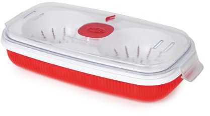 Snips | Cuoci Uova |Cuoci Frittata & Omelette Per Microonde | | 0,75 LT |Colore Rosso | Linea Tempozero| 24 x 12,5 x 6 cm | BPA Free | Made in Italy