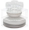 simplywire – Soporte para platos de 3 niveles – Organizador de armarios de cocina – Blanco