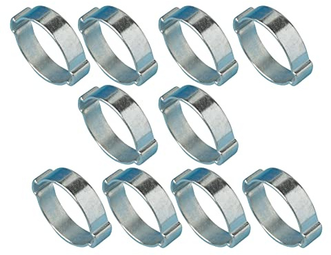 9mm - 11mm 3/8 Double Ear 'O' Clips Fuel & Air Water Silicone Hose Pipe Clamp x10