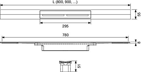 TECEdrainprofile Duschprofil, 1200 mm, Edelstahl gebürstet 671200