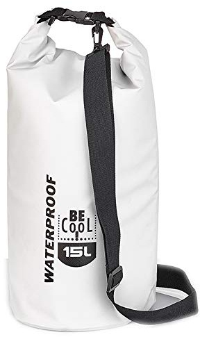 Isolierte wasserdichte Kühltasche in weiß - Family, Reise, Sport, Lifestyle, Fashion und Shopping tauglich. Für Kosmetik, Medizin, Picknick, Schule, Ausflüge Ø 21 cm, Höhe 56 cm, 15 L Volumen