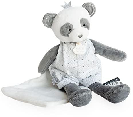 Doudou et Compagnie DC3544 ATTRAPE-REVE – PANDA-marionett med täcke, grå