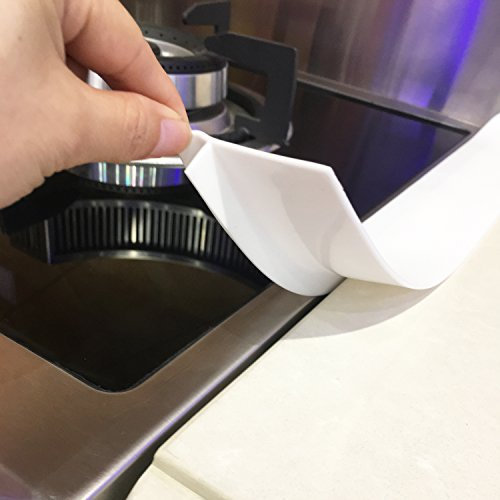 Stove Counter Gap Cover - 25 Inch Silicone Stove Gap Filler 2 Pack White