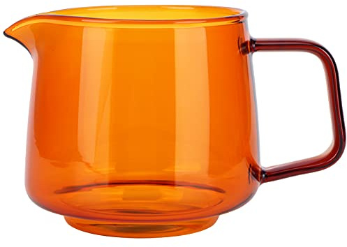 HERCHR Tazas de café de vidrio de 550 ml, tazas de café con leche, tazas de café expreso con asa, taza para beber para café con leche, capuchino, chocolate caliente, té y jugo(Ámbar)