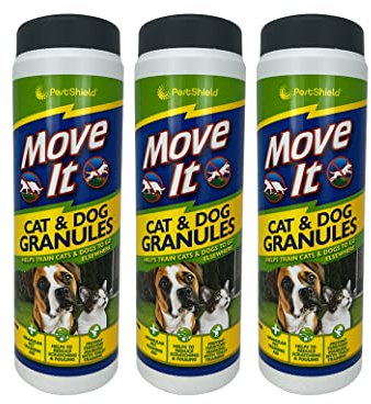 Cat & Dog Garden Repellent - Shaker Bottle Safe Around the Garden - PestShield Move It Non Toxic 100% Natural 240g (Pack of 3)