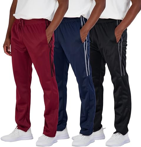 Real Essentials 3 Pack: Men’s Sweatpants – Athletic Track Pants with Pockets | Workout, Running & Lounge Pants for Men-Set 6,3XL