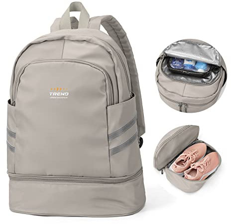 SZLX Sportrucksack für Frauen mit Schuhfach und Nasstasche Faltbarer Handgepäckrucksack Großer Reise-Laptop-Rucksack Wasserdichter Freizeitrucksack Sportrucksack Sporttasche für Schwimmen Yoga