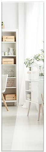 GOPLUS espejo de Pared Cuerpo Entero 110 cm x 38 cm, Espejo Rectangular Grande sin Marco, Estilo Moderno, para Salón Dormitorio Baño Vestidor, con Accesorios de Montaje