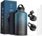 Insulated Water Bottle 2L, BUZIO Stainless Steel Water Bottle with Straw Half Gallon Canteen Metal Thermo Bottle Double Vacuum Hot Cold Water Bottles, Indigo Crush