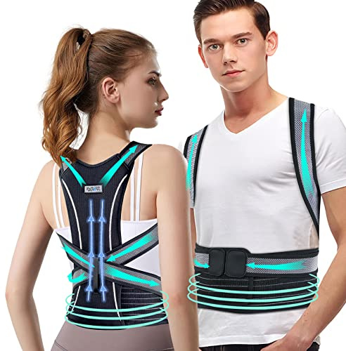JS&KeJi Rücken Geradehalter - Haltungskorrektur Rücken für Damen und Herren Haltungstrainer Rücken Rückenstützgürtel Lindert Rückenschmerzen (XL)