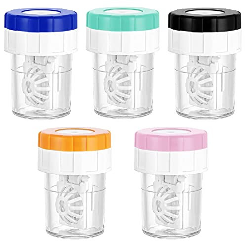 CUHZA 5 pezzi di Custodie Per Lenti A Contatto Rigide, lavatore manuale per lenti a contatto Custodia per lenti a contatto Contenitore, macchina per la pulizia delle lenti a contatto