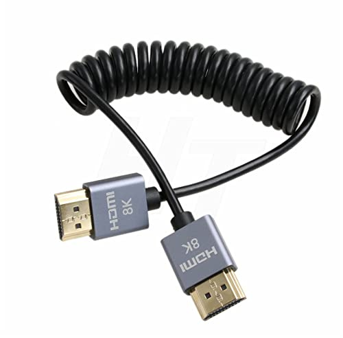 HangTon HDMI 8K 4K 60fps Kabel dünn gewickelt für ATOMOS Shinobi Ninja V Portkeys BM5 FEELWORLD BMPCC 4K Monitor ZCAM Sony A7IV Canon Nikon Kamera Typ A HDMI 2.1