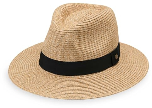 Wallaroo Women’s Petite Palm Beach Fedora (Beige Small) – UPF 50+ UV Protection Sun Hat, Packable, Adjustable, Small Size – Hat for Travel, Beach, Hiking, Outdoor Activities, Gardening, Everyday