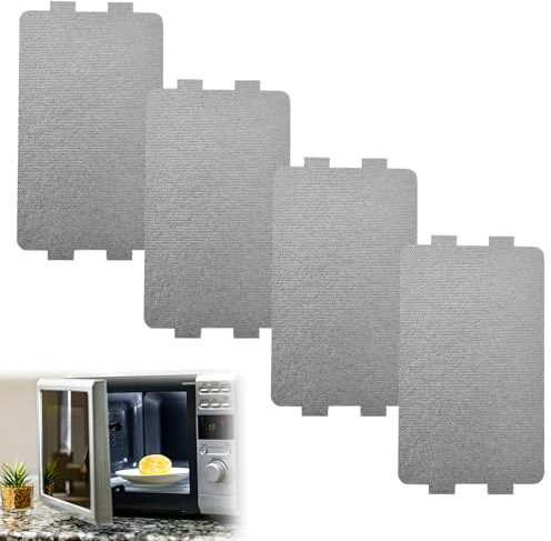 Piastra di Mica per Microonde,Piastra di Mica,Protezione per Forno a Microonde in Mica,Foglio di Mica Universale Copertura di Guida D'onda,Mica per Microonde Universale Piastre 4 Pezzi Tokaneit