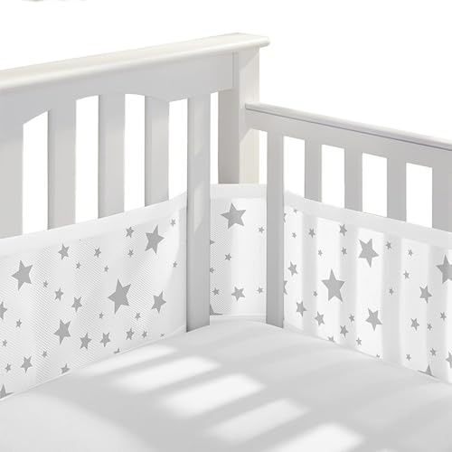 Bizcasa 2 Stück Bettumrandung Babybett,Babybett Umrandungen Breathable Netzgewebe Umrandungen,4-Seitiges Netzfutter, Kinderbett Schutz für Kinderbetten-Verstellbar,Abnehmbar -340cmx30cm + 160cmx30cm