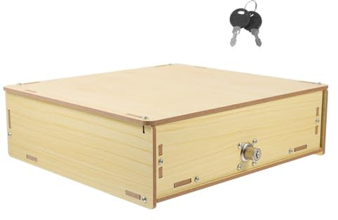 NUOBESTY Aufbewahrungsbox wechseln Kassenschublade Kasseneinsatz Holztablett Ablagefach Desktop-Datei-Organizer Registrierkassen-Einsatzschale Multi-Fach Kassierer Währung Münzbox Büro