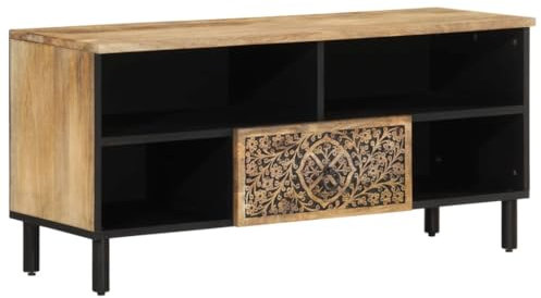 vidaXL Mobile Porta TV 100x33x46 cm in Legno Massello di Mango