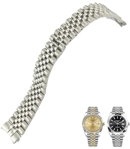 EAMOM 316L Edelstahl-Armband, 20 mm, passend für Rolex Datejust Oyster Perpetual 36 mm, Zifferblatt-Armband, silberfarben, goldfarben, solides Armband