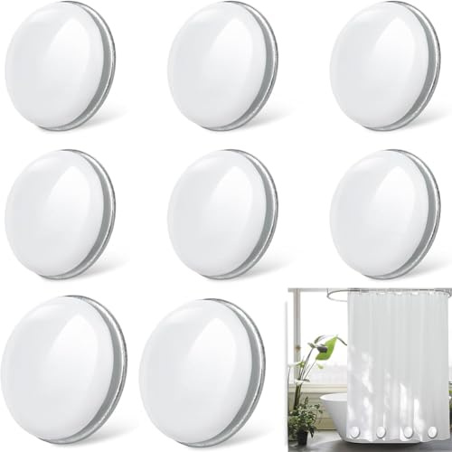 Tyafzzn 8pcs Duschvorhang Beschwerer - Runde Magnete, Gewichte für Vorhänge, Fenster, Tischdecken