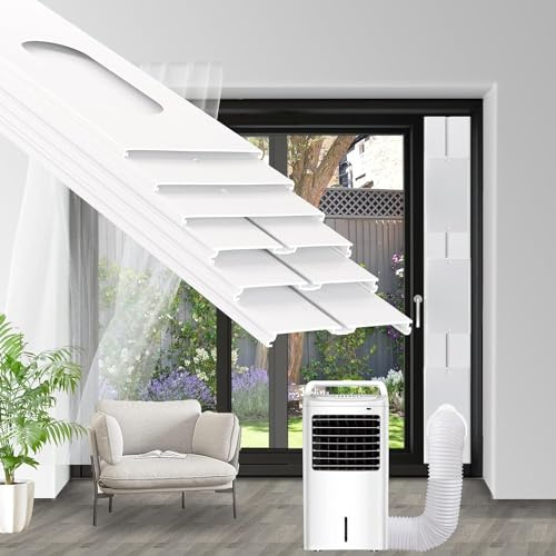 FASCINATDECO Kit Fenêtre Climatiseur Mobile, Kit Calfeutrage Fenêtre Climatiseur Portable, Adaptateur de Tuyau Ø13cm, 43-229cm