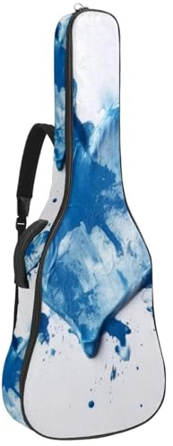 Gitarrentasche Schutzhülle für 40/41/42 Zoll Akustikgitarre mit Zubehörfach Wasserdicht Gigbag Blau Herz Lackmuster, Mehrfarbig Nr. 04, 42.9x16.9x4.7 in, Gitarrentasche