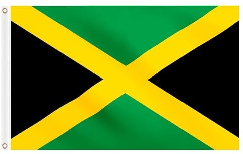 Jamaican Flag 5ft x 3ft, Big Jamaica Flags with Brass Eyelets for Culture Day National Heroes' Day Decorations