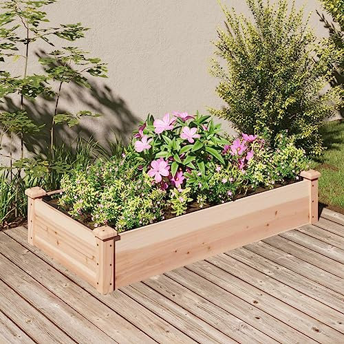 Somanki Hochbeet mit Einsatz 120x60x25 cm Massivholz Tanne, Palettenrahmen, Hochteich, Gemüsebeet, Kräuterregal Balkon, Blumenbeet, Kräuterspirale, Tomatenbeet, Pflanzhochbeet - 364289