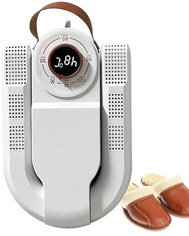 Asciuga scarpe per scarpe da ginnastica, asciuga scarponi da sci - Scalda scarponi asciuga scarpe intelligente 150 W | Leggero con timer pieghevole per stivali da lavoro Asciugatrice Asciugatura rapid