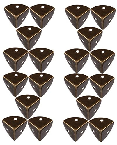 OSALADI 20 Pezzi Di Protezione Angolare Per Scatole Di Legno - Protezione Di Sicurezza in Ferro Per Angoli Smerlati Design Vintage 35 * 35 Mm Protezione Per Bordi Di Scatole