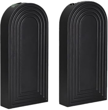 Watreketal Moderne schwarze Wand-Pflanzgefäße für Zimmerpflanzen, getrocknete Blumen, Kunstpflanzen, Holz, Vasen für Zuhause, 2 Stück